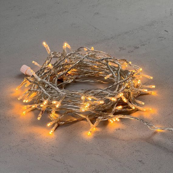 Светодиодная нить 100 экстра теплых белых LED ламп, 10 м., 24В., прозрачный провод ПВХ, LTC (PST100-10-1EWW)