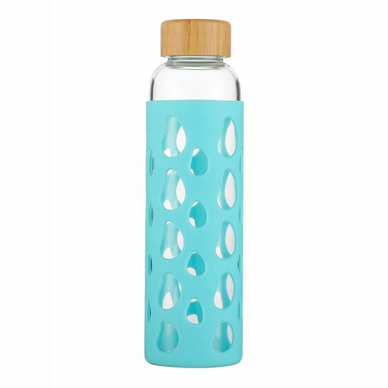 Бутылка для воды 550 мл. Kamille KM 9023 стеклянная в силиконовом чехле