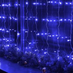 ULD-C3020-160-DTA BLUE IP20 Занавес светодиодный. 3х2м. 160 светодиодов. Синий свет. Провод прозрачный. TM Uniel