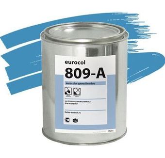 Краска полиуретановая Forbo Eurocolor 809-A Game Line Duo для разметки голубая 0,5 кг