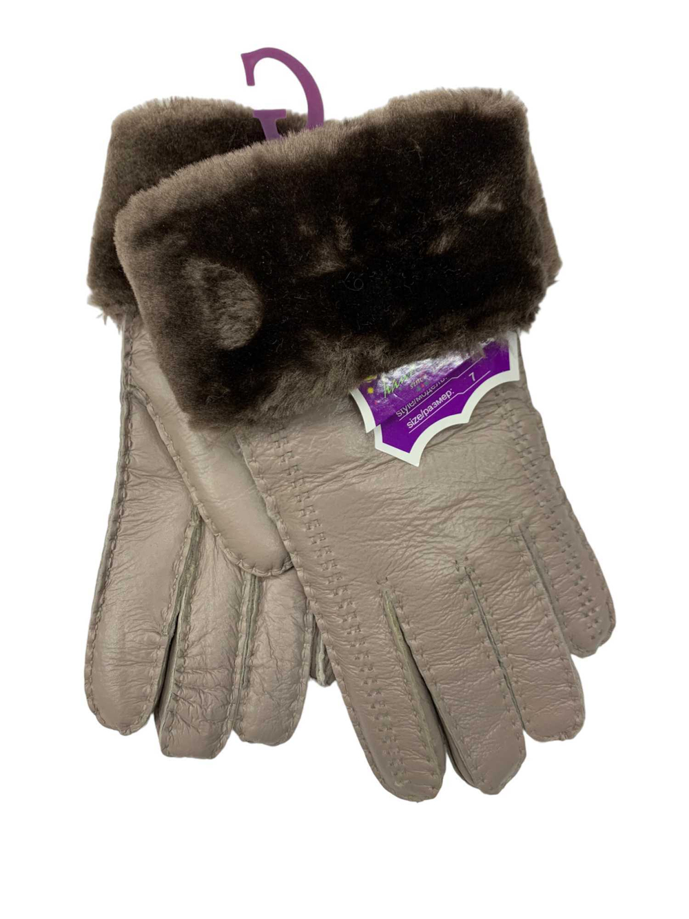 Перчатки. Женские. Материал верха: Дубленка. Подклад: Дубленка. 10 шт в упаковке, разные цвета.