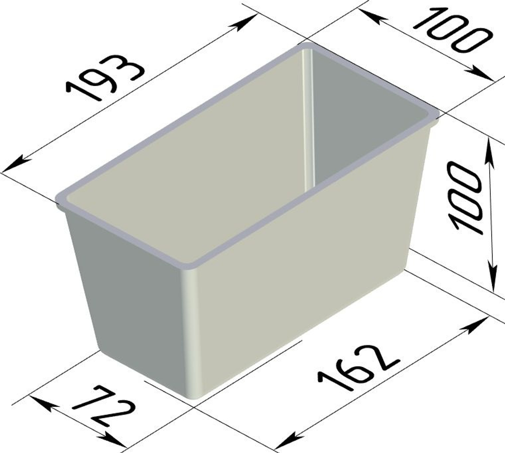 Форма для выпечки хлеба 193х100х100 мм