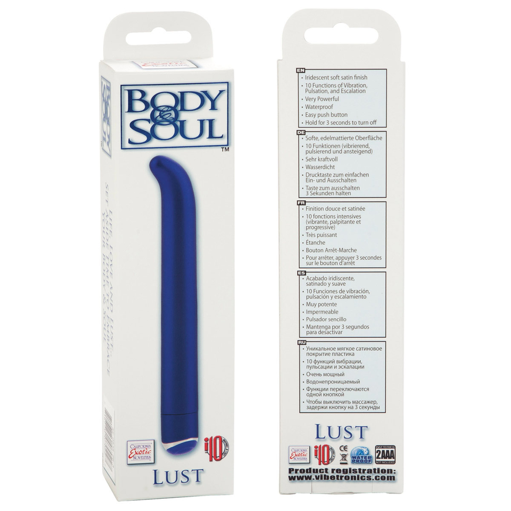 Синий вибратор Body&Soul Lust