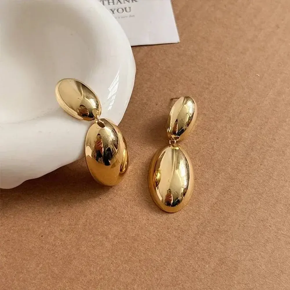 Серьги каплевидные, Золотые