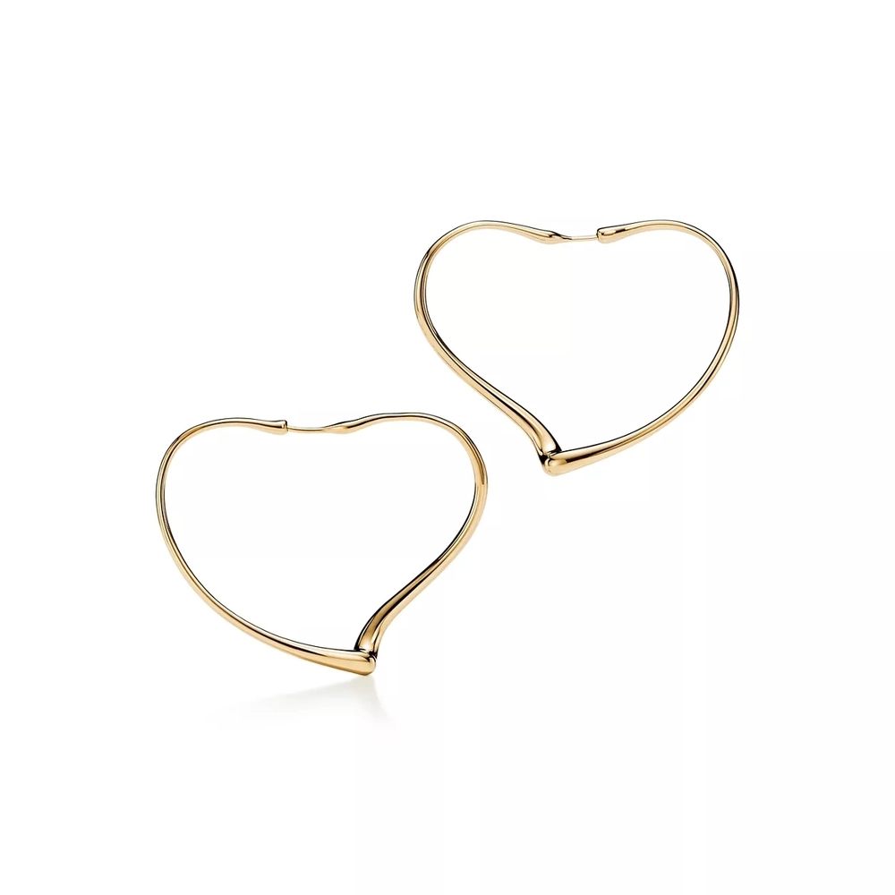 Серьги-кольца из жёлтого золота 18k,Tiffany 💠Open heart
