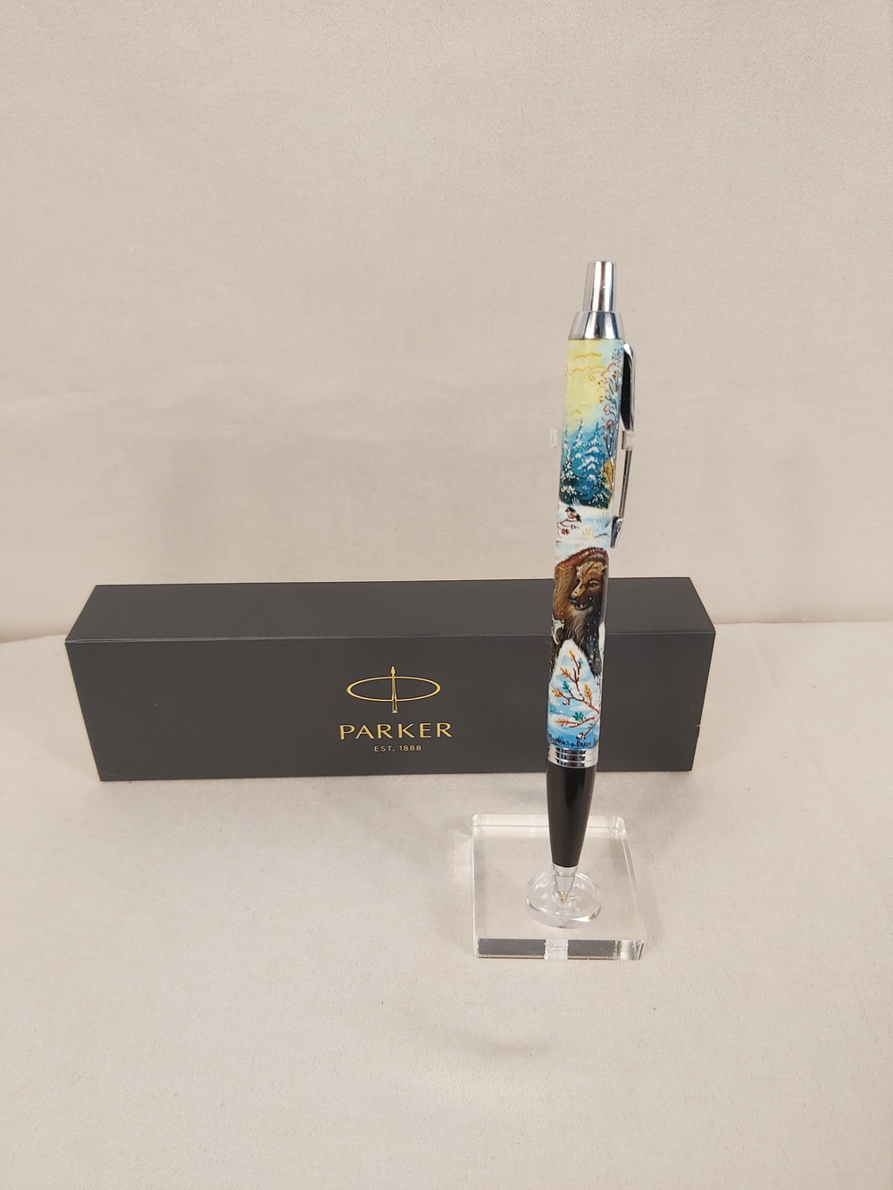 Ручка "Схватка" с ручной росписью Палех