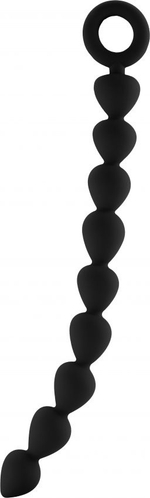 Чёрная анальная цепочка Bead Chain - 24,9 см. (Цвет: черный)