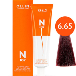 OLLIN PROFESSIONAL N-JOY - перманентная крем-краска для волос, 6/65 темно-русый красно-махагоновый, 100 мл