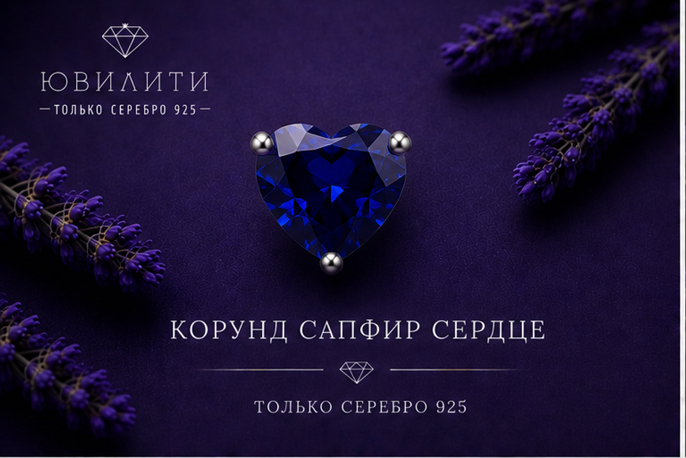 Корунд Сапфир Сердце