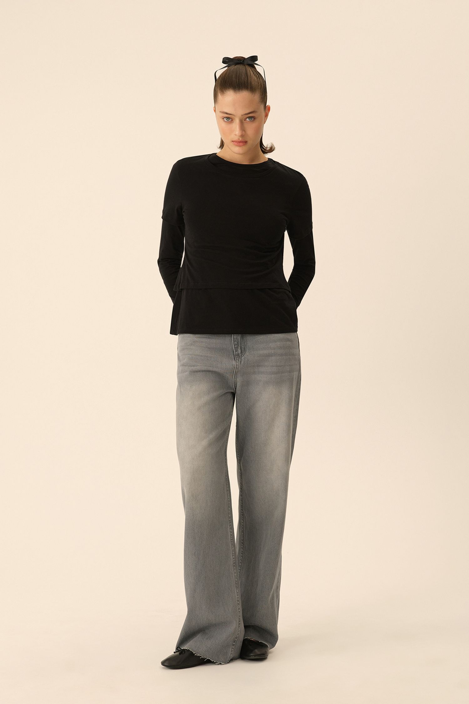 Лонгслив с футболкой (Ballet princess), черный