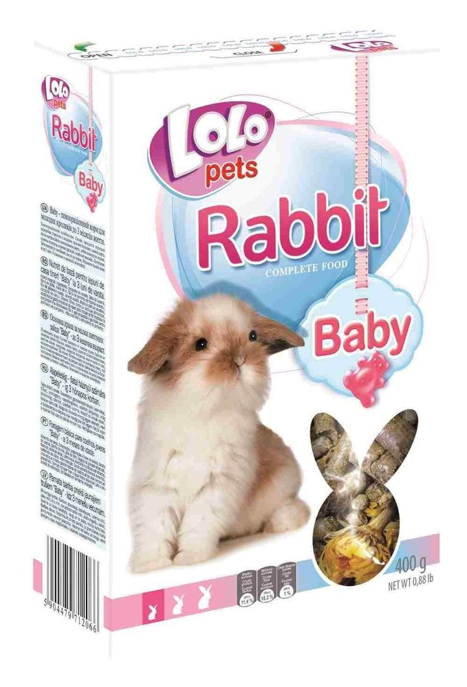 LoLo PETS Корм для кроликов молодых возрастом до 3 месяцев BABY 400г.