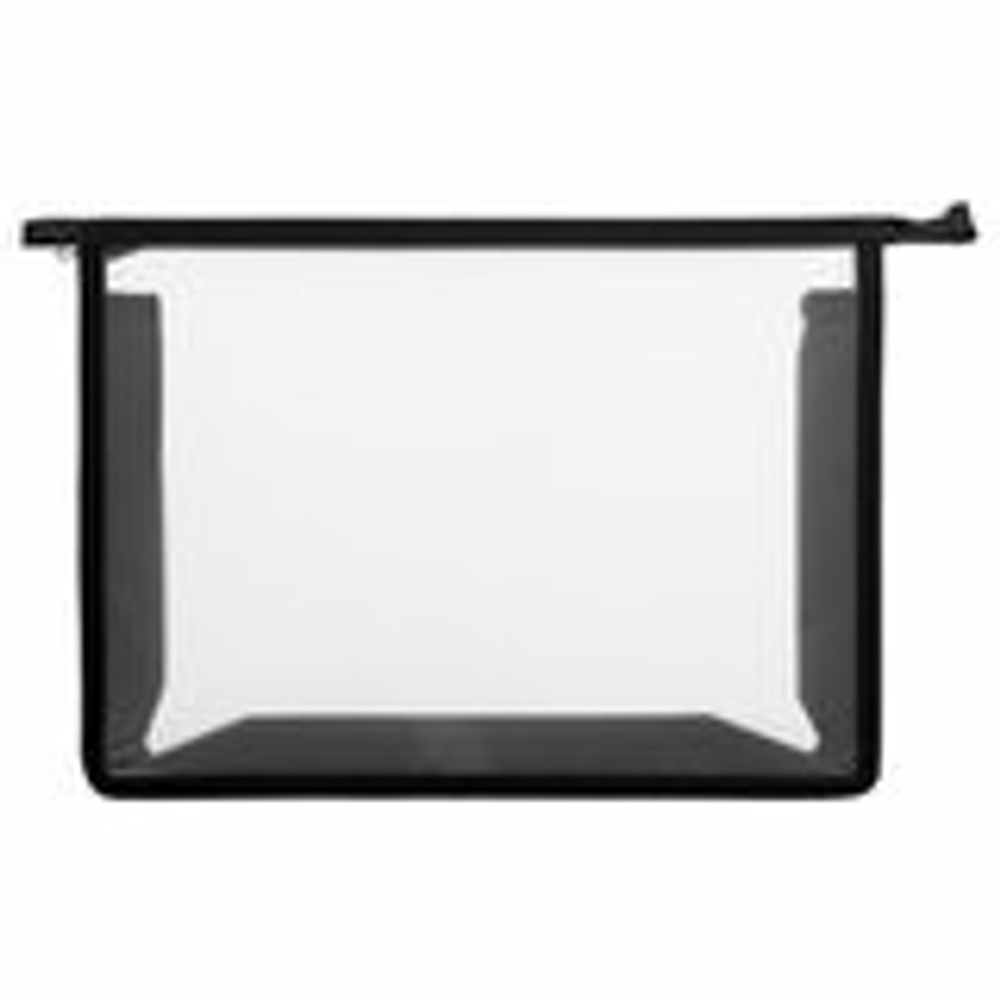 Папка для тетрадей ПИФАГОР А4, пластик, молния сверху, прозрачная, черный, 272107