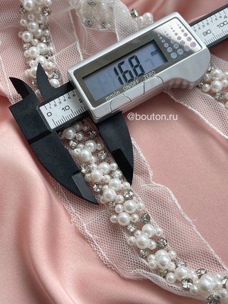 Тесьма жемчуг стразы