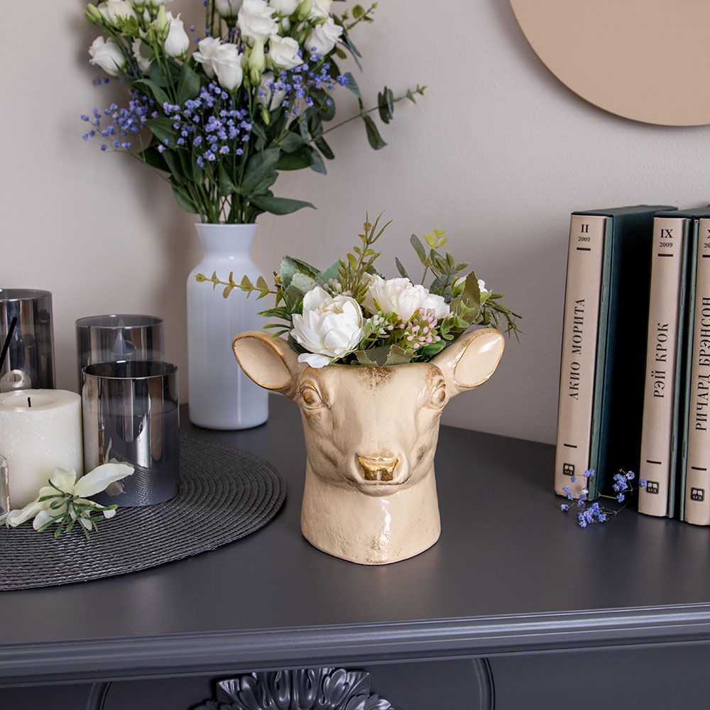 Статуэтка кашпо Олень Эклер Айвори