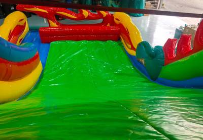 Коммерческий надувной батут-горка «Огненный дракон», 11*6*8,5 м