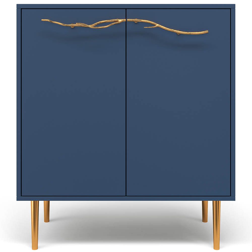 Комод Арт Колор matte Стайл Голд с 2 полками Королевский синий матовый