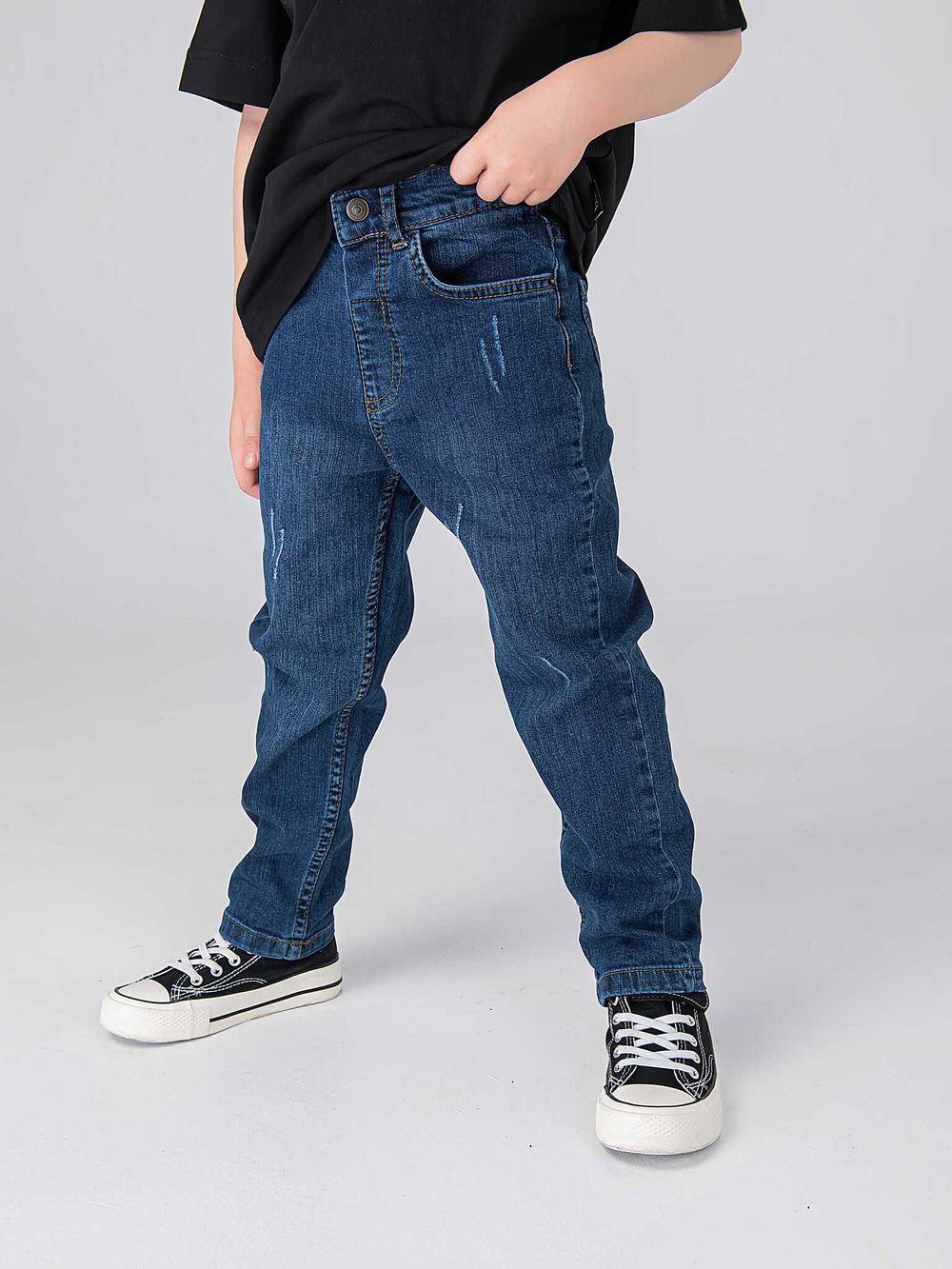 Джинсы прямые "Темно-синие"