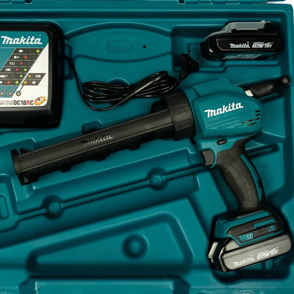 Makita DCG180RYE аккумуляторный пистолет для герметика (2 x 1.5 Ач, ЗУ)