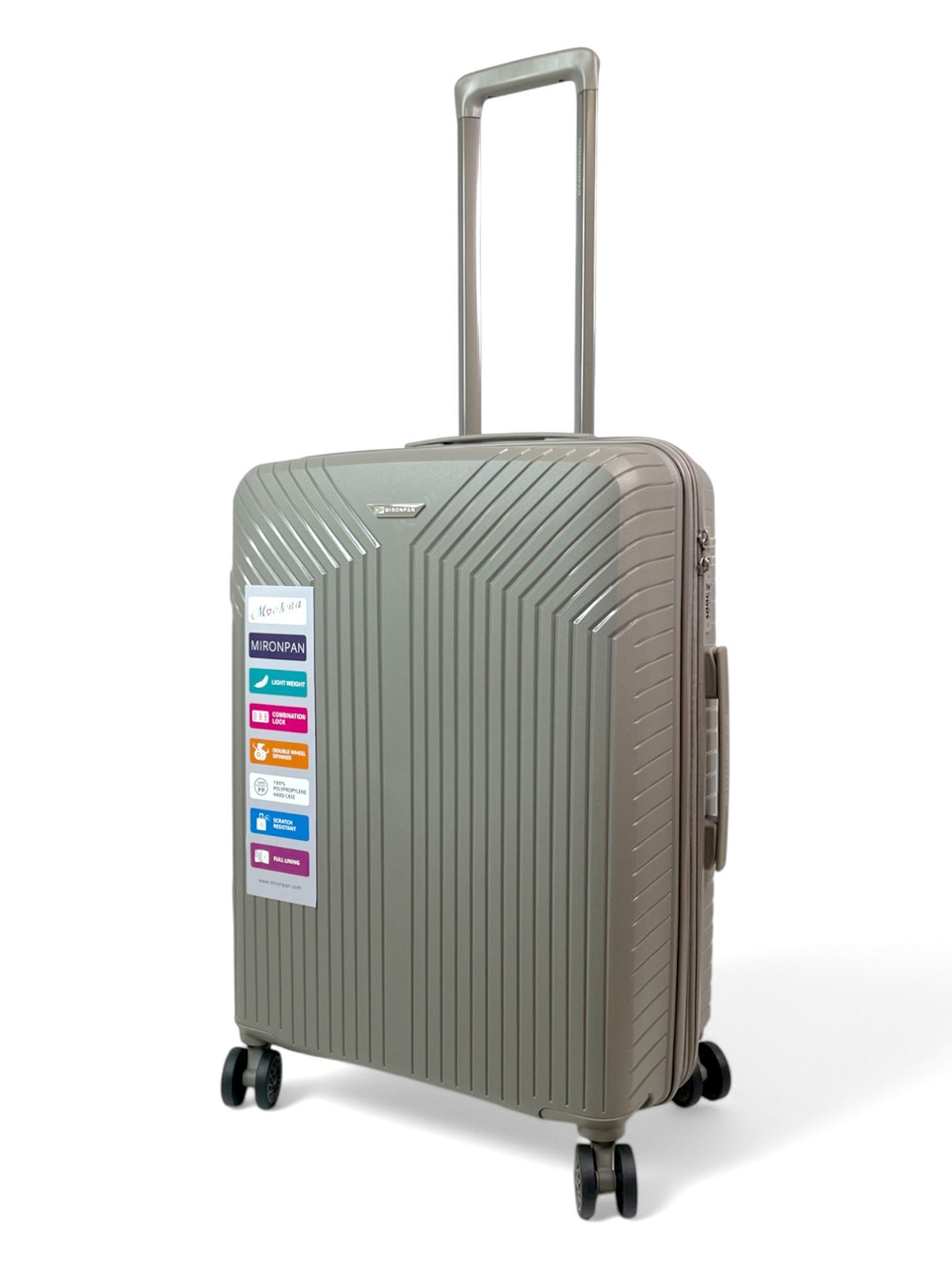 Средний чемодан Mironpan 11272, Бронзовый, M+