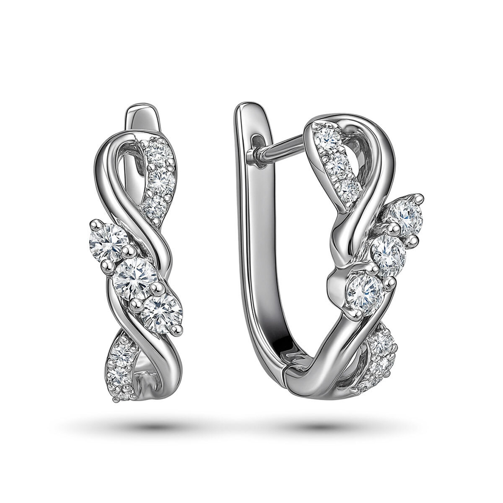 Серьги из белого золота 585 пробы ш/к 2000001836767