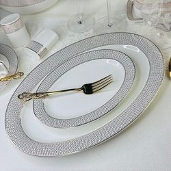 Lenardi 145-543 Овальное блюдо 35,5см СЕВИЛЬЯ в под.уп.(х10)Костяной фарфор