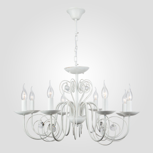 Люстра с хрустальным декором 60018/8 белый с золотом