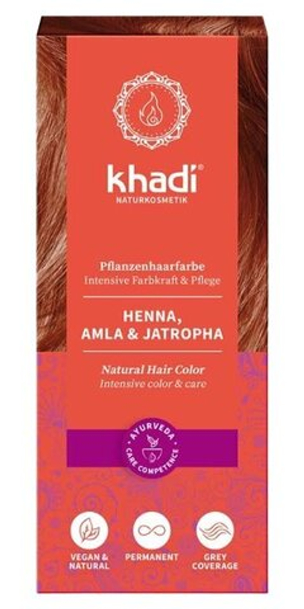 Краска для волос Хна, Амла и Ятрофа Khadi, 100 гр