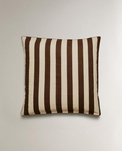 ZARA HOME НАВОЛОЧКА В ПОЛОСКУ, КОРИЧНЕВЫЙ