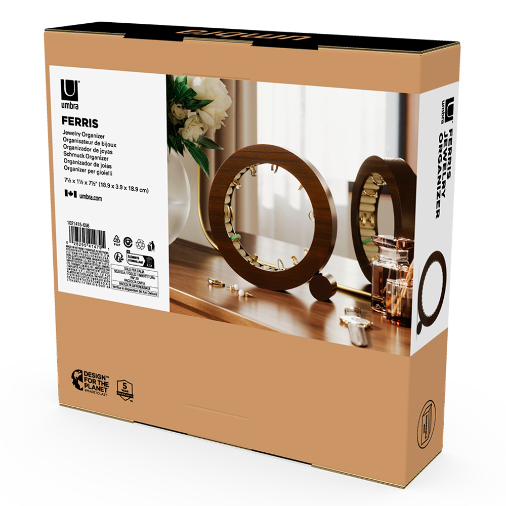 Органайзер для украшений ferris,  D19 см, орех