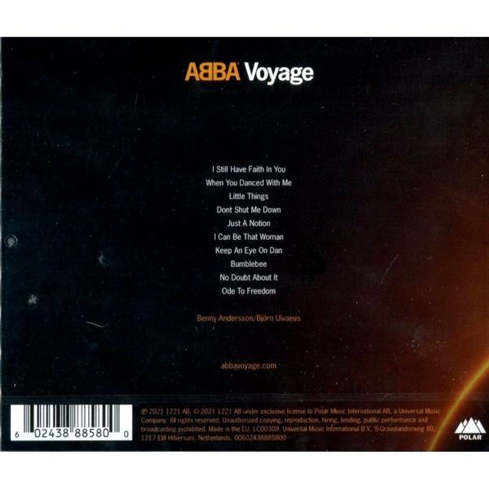 ABBA. Voyage (CD) АББА. Вояж - НОВЫЙ АЛЬБОМ 2021