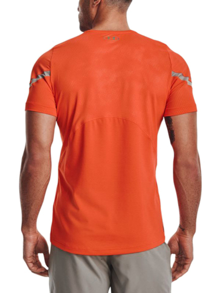 Теннисная футболка Under Armour Rush Emboss Short Sleeve - papaya/pewter