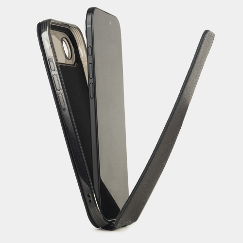 Чехол для iPhone 17 Air - кожа теленка, черный