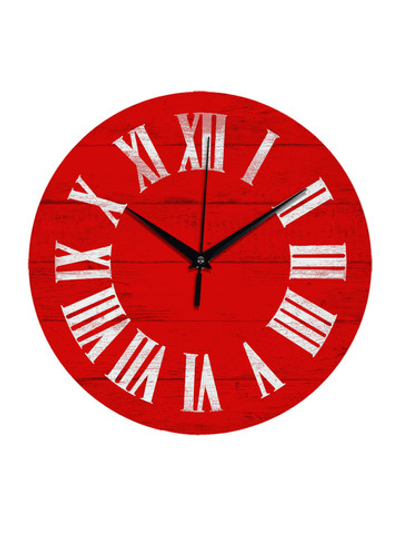 Часы настенные деревянные IDEAL "Римские", 30 см, красные Декор для дома, подарок
