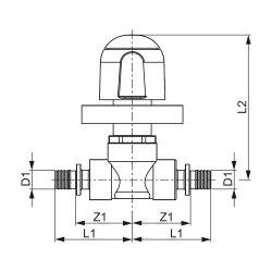Шаровой кран TECEflex с рукояткой 16x16