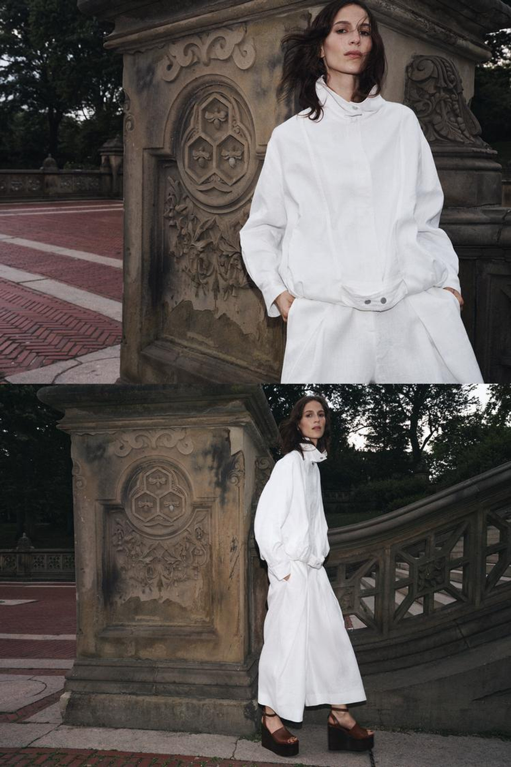 ZARA БОМБЕР ИЗ 100% ЛЬНА — ZW COLLECTION, БЕЛЫЙ