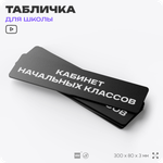 Табличка для школы Кабинет Начальных Классов, школьные таблички на дверь кабинета, 30х8 см, Айдентика Технолоджи