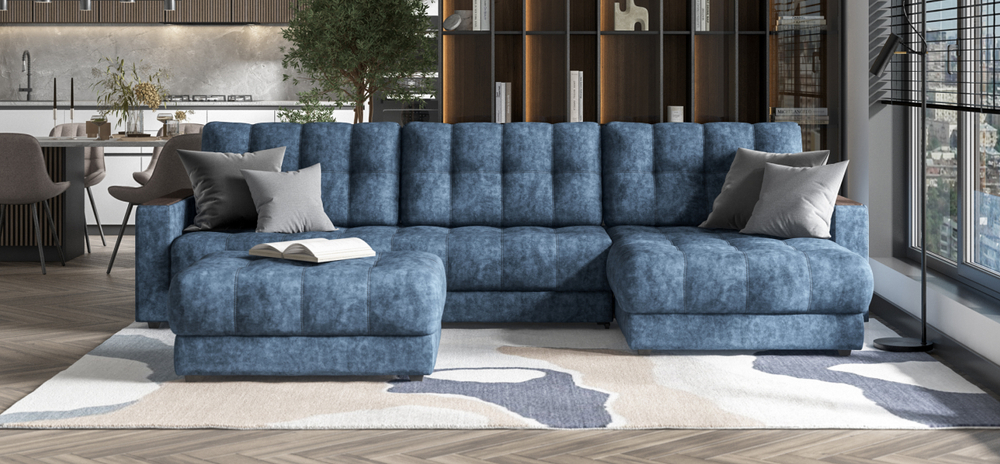 Босс пуф Велюр Роял синий