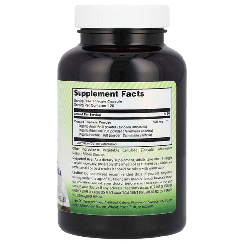 Amazing India, Трифала, 750 мг, 120 растительных капсул