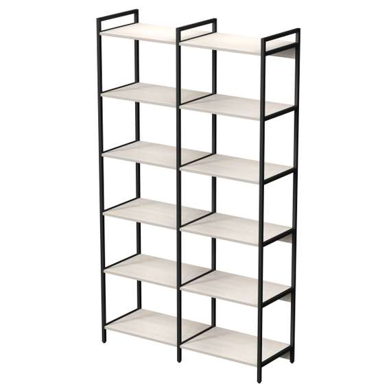 10СВД.6.600 Стеллаж высокий двойной 6 полок (1180*400*2080)