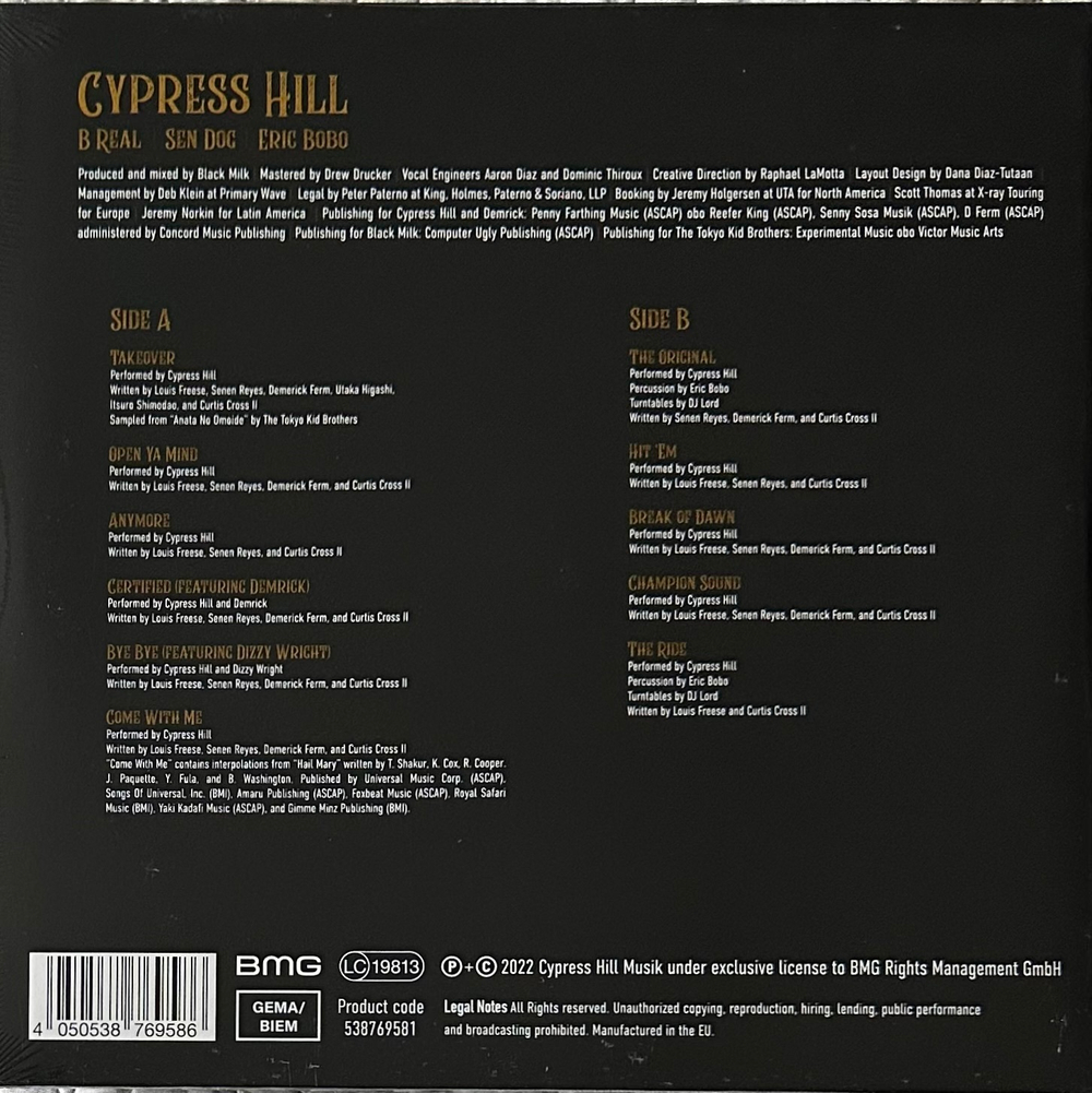 Cypress Hill - Back In Black (Европа 2022г.)