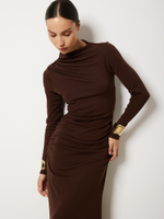 Платье вечернее праздничное длинное с драпировкой