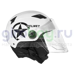 Шлем открытый Helmet NEW (Белый) фото 1 фото №3