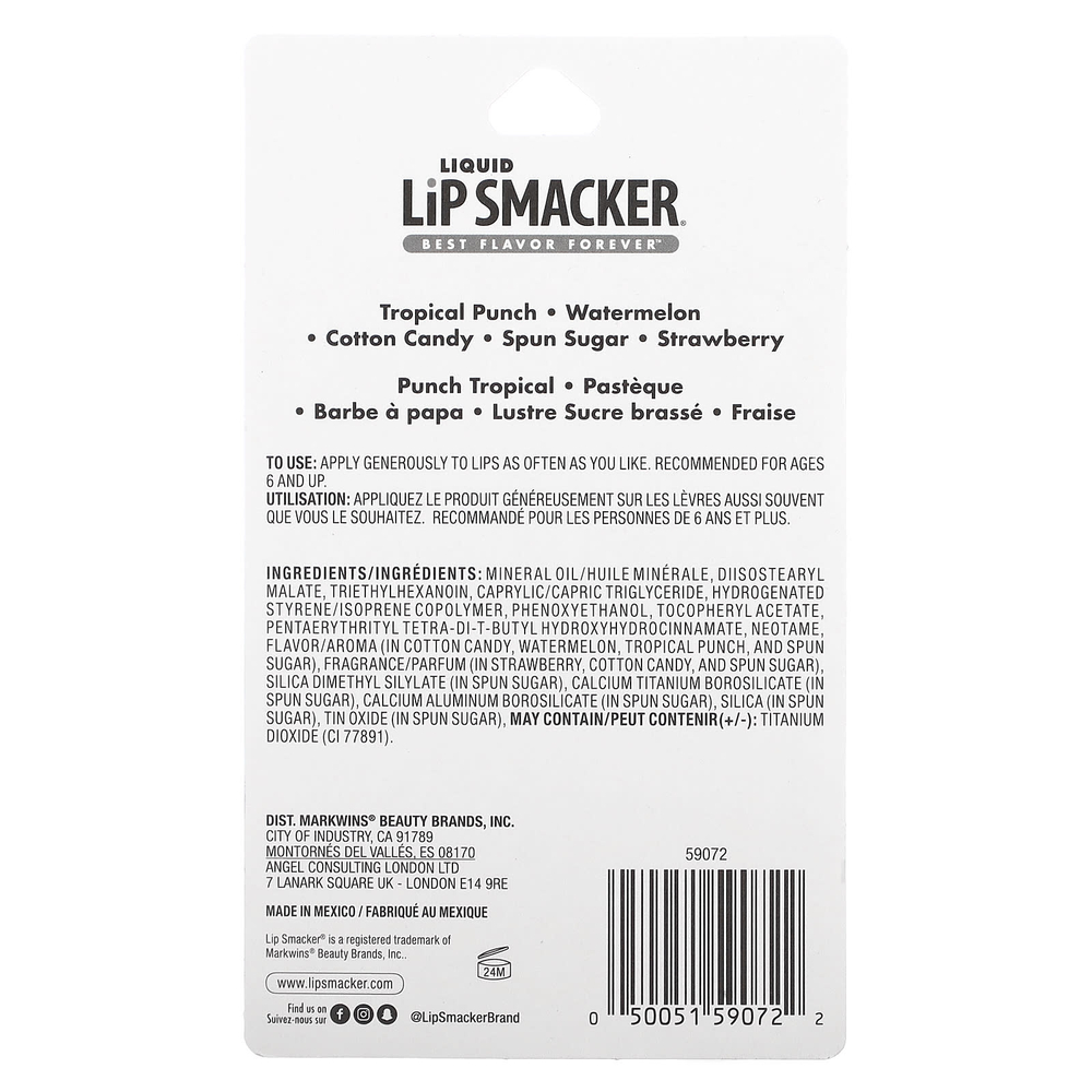 Lip Smacker, Жидкий блеск для губ, набор из 5 шт., 14 мл (0,45 жидк. унц.)