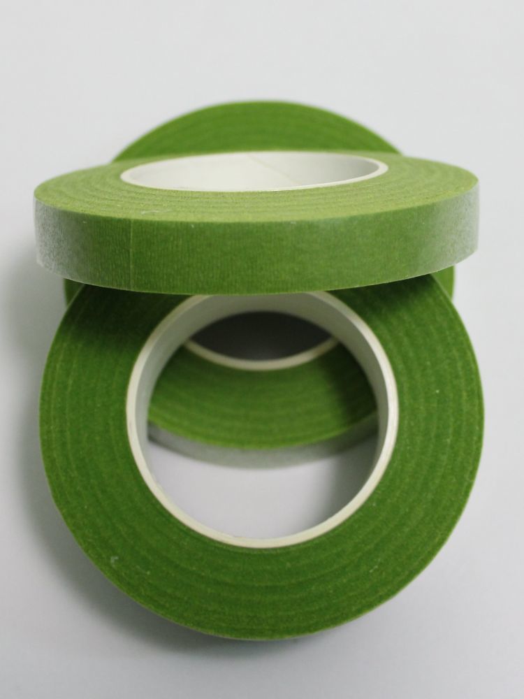`Флористическая лента (тейп лента), ширина 12 мм, цвет зеленый