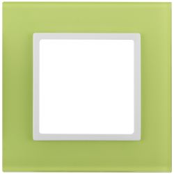 14-5101-26 ЭРА Рамка на 1 пост, стекло, Эра Elegance, лайм+бел