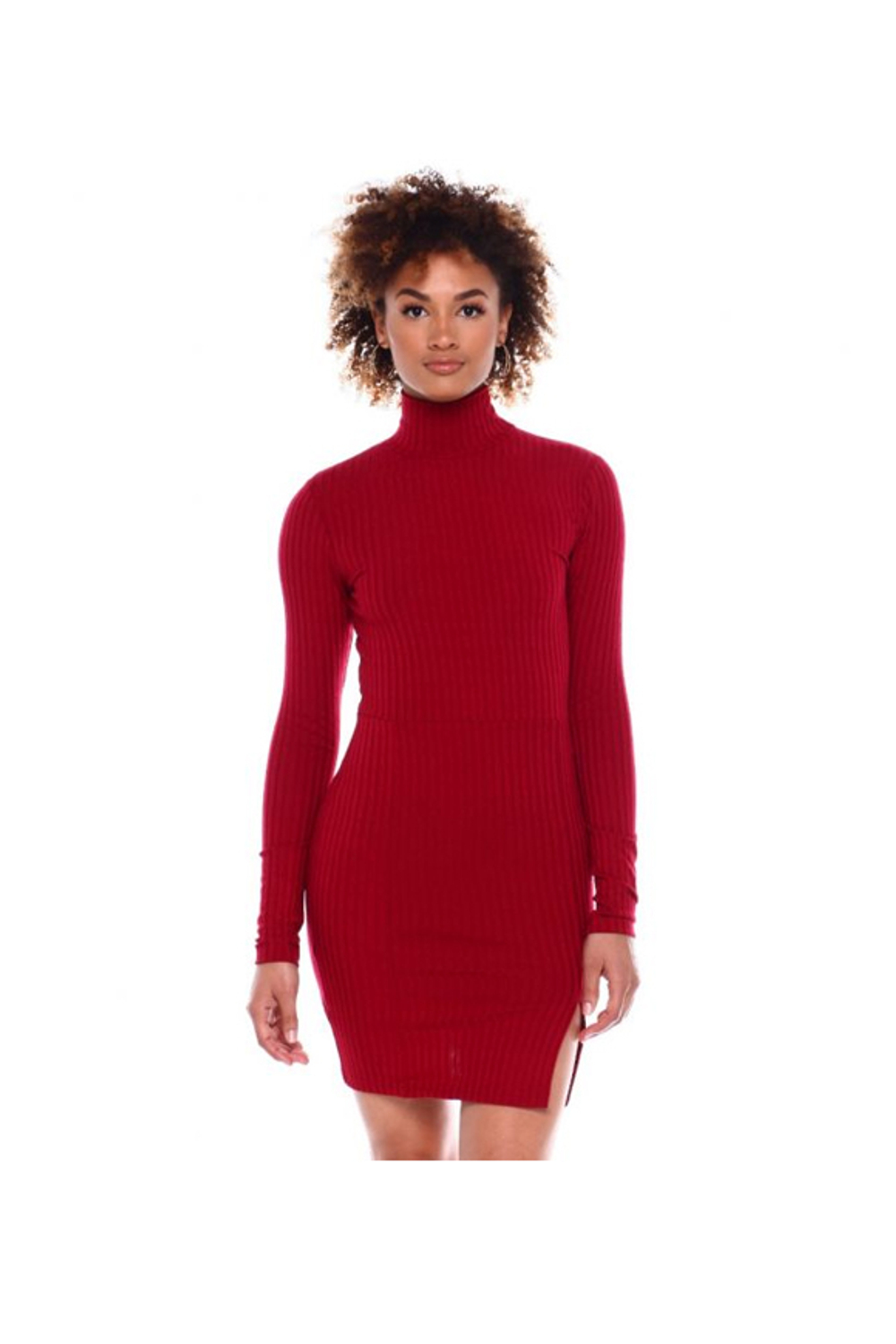 Женское платье DEREK HEART Rib Mock Neck Bodycon LS