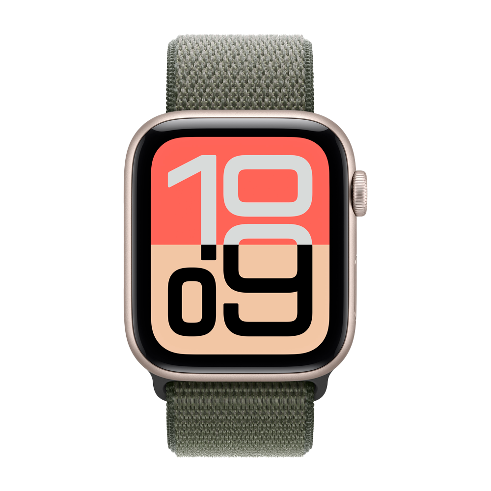 Умные часы Apple Watch SE 3 (2025) GPS, 44mm, Starlight Aluminium Case with Forest Sport Loop