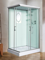 Душевая кабина WeltWasser  WW500 LAINE 1204 120х90 см,  прозрачное стекло, поддон низкий, крыша, гидромассаж