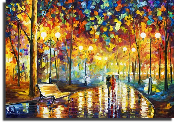 Репродукция " Леонид Афремов - Шепот дождя"