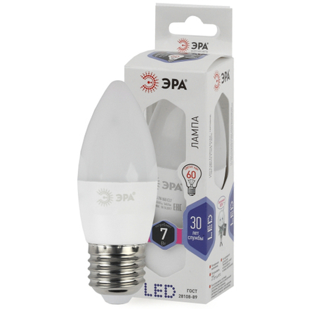 Лампочка светодиодная ЭРА STD LED B35-7W-860-E27 E27 / Е27 7Вт свеча холодный дневной свет